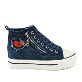 Dane's marineblaue Keilsneaker zum Schnüren
