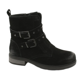 American Club Amerikanische schwarze Wildlederstiefeletten