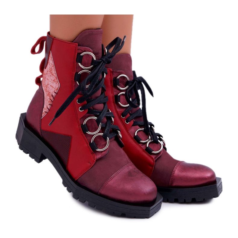 Damenstiefel Leder Maciejka Burgund 04184-23 / 00-3 rot