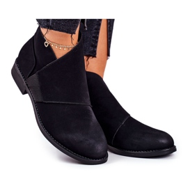 S.Barski Damen Stiefel Warme Chelsea Boots Flacher Absatz Schwarz Sirro