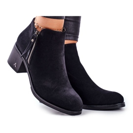 S.Barski Damenstiefel mit Absatz Warm Black Blanche schwarz