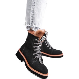 Damen Stiefel Wildleder Big Star Grau GG274903 schwarz