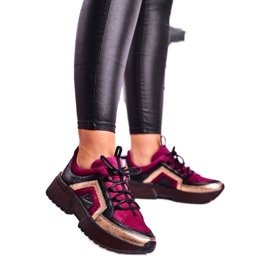 Damen Brogues Sneakers Maciejka Leder Burgund 04731-23 rot mehrfarbig