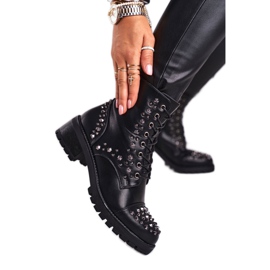 Damenstiefel mit Nieten Black Chill schwarz