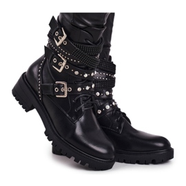 SEA Damenstiefel mit Schnallen Grunge Black Victory schwarz