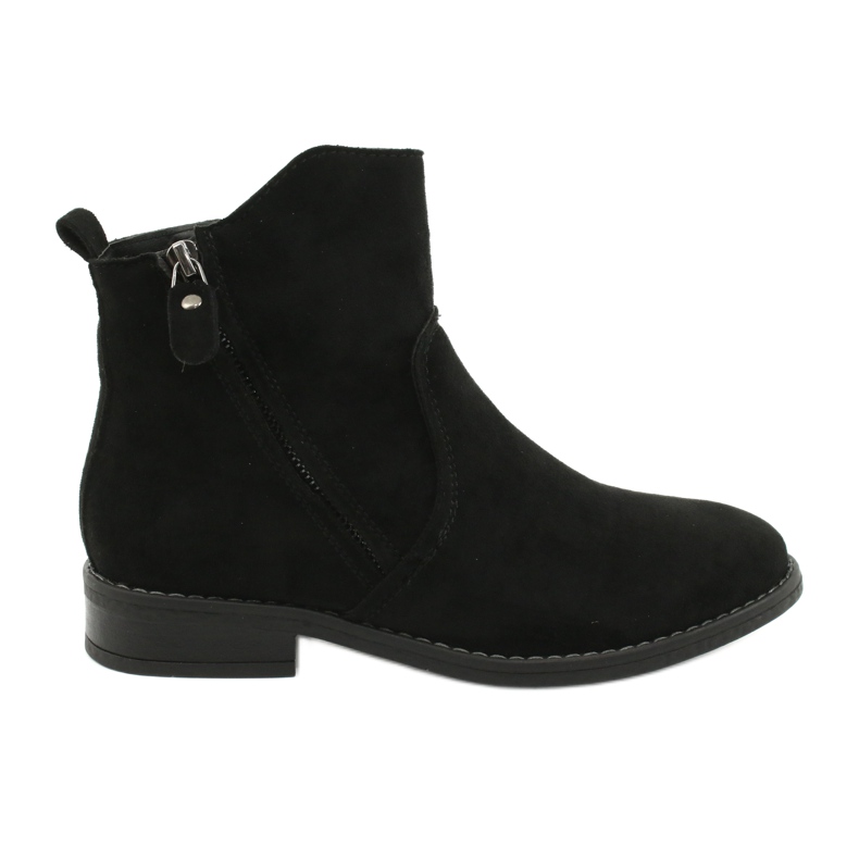 Evento Schwarze Wildleder Stiefeletten mit Reißverschlüssen