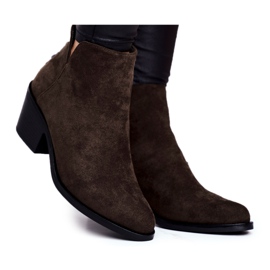 S.Barski Damenstiefel mit flachem Absatz Warm Autumn Khaki Milky