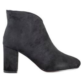 SHELOVET Schwarze Wildlederstiefel