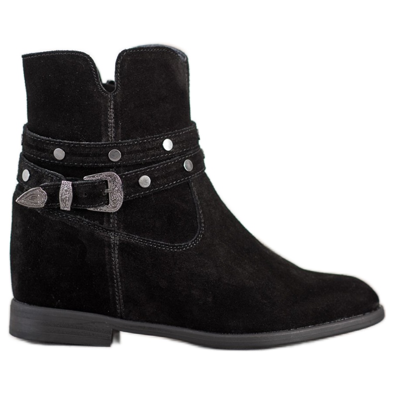 Filippo Verzierte Lederstiefeletten schwarz