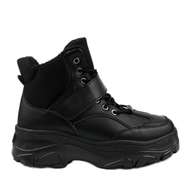 Schwarzer modischer Sport-Sneaker aus Eco-Leder Soulsille