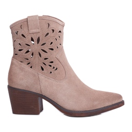 S.Barski Damenstiefel Leder Beige Barski 12622-20