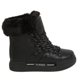 Schwarze dick isolierte Schneestiefel BK903 Black