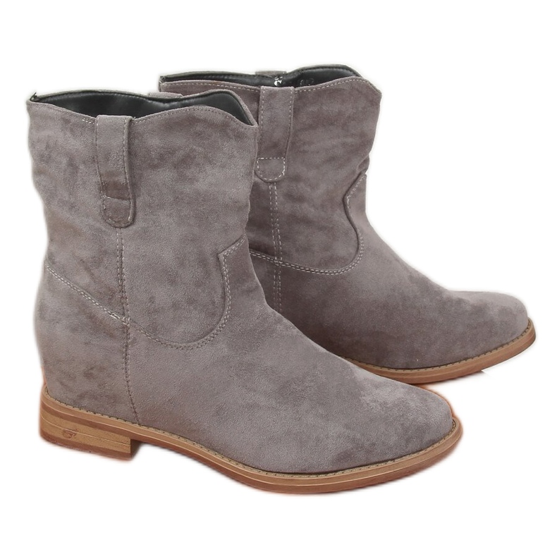 Graue Stiefel mit versteckten Absätzen NC952 Grau