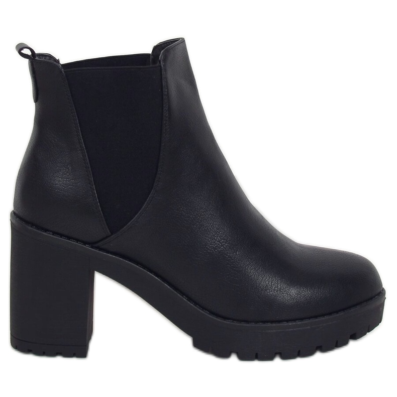 Schwarze Chelsea-Boots, schwarz J19-129 Schwarz