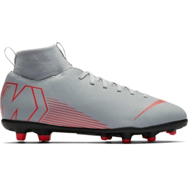 Nike Mercurial Superfly 6 Club Mg Jr AH7339 060 Fußballschuhe weiß grau
