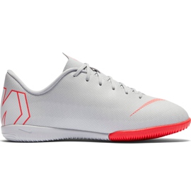 Nike Mercurial Vapor X 12 Academy Ic Jr AJ3101 060 Fußballschuhe weiß grau