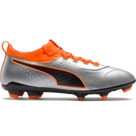 Puma One 3 Lth Fg Fußballschuhe grau-orange 104743 01 mehrfarbig
