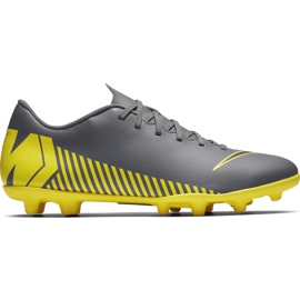 Nike Mercurial Vapor 12 Club Mg AH7378 070 Fußballschuhe grau, gelb grau