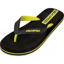 Aqua-speed Faro Herren Badeslipper Farbe 38 schwarz