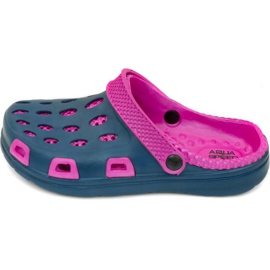 Aqua-speed Silvi Kinderbadeschuhe, Fb 49, rosa und marineblau