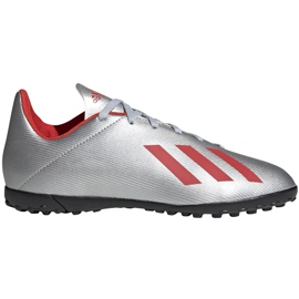 Fußballschuhe adidas X 19.4 Tf Jr silber F35348 rot