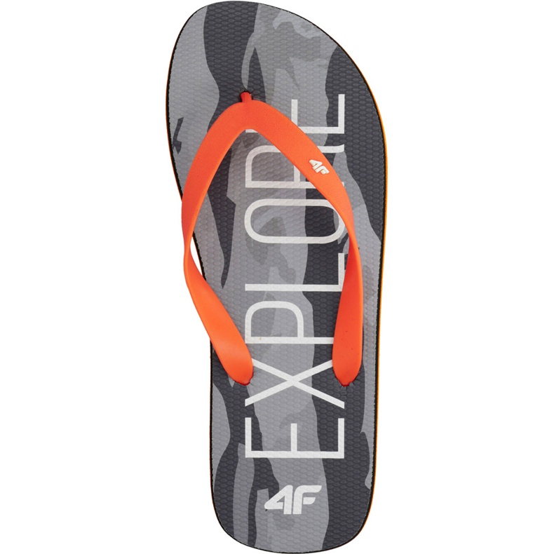 Herren 4F Hausschuhe tiefschwarz orange H4L19 KLM001 20S grau