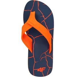 Herrenhausschuhe 4F dunkelblau H4L19 KLM004 30S marineblau orange
