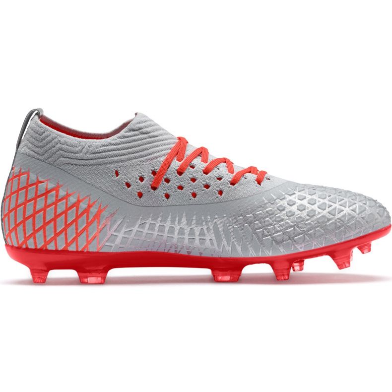 Fußballschuhe Puma Future 4.2 Netfit Fg Ag silber-rot 105611 01 mehrfarbig grau