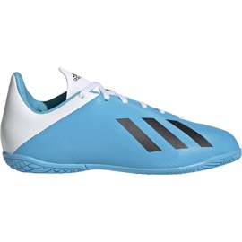Fußballschuhe adidas X 19.4 In Junior blau und weiß F35352