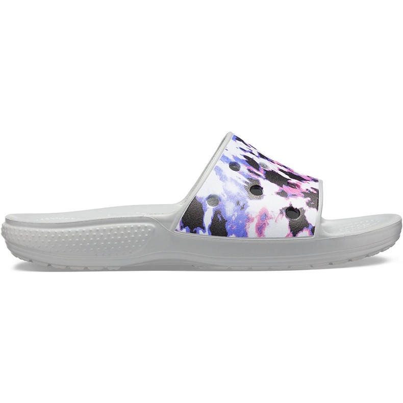 Crocs Damen Classic Crocs Tie Dye Mania Slide 206481 97K grau mehrfarbig
