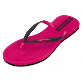Damen Badeslipper Aqua-speed Genua pink col. 03 schwarz rosa