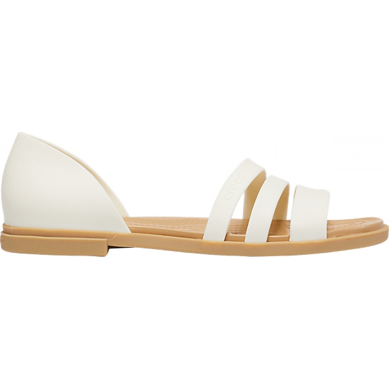 Crocs Damen Sandalen Tulum Open Flat W Pearl 206109 1CQ weiß