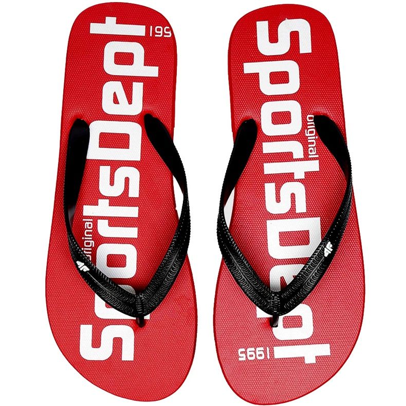 Herrenhausschuhe 4F rot H4L20 KLM006 62S schwarz