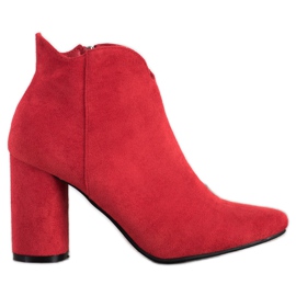 Filippo Stylische Wildleder Booties rot