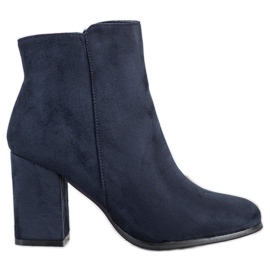 SHELOVET Marineblaue Stiefel auf einer Säule navy blau