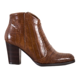 Filippo Mode Stiefel Snake Print braun