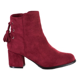 SHELOVET Stiefel mit Fransen rot