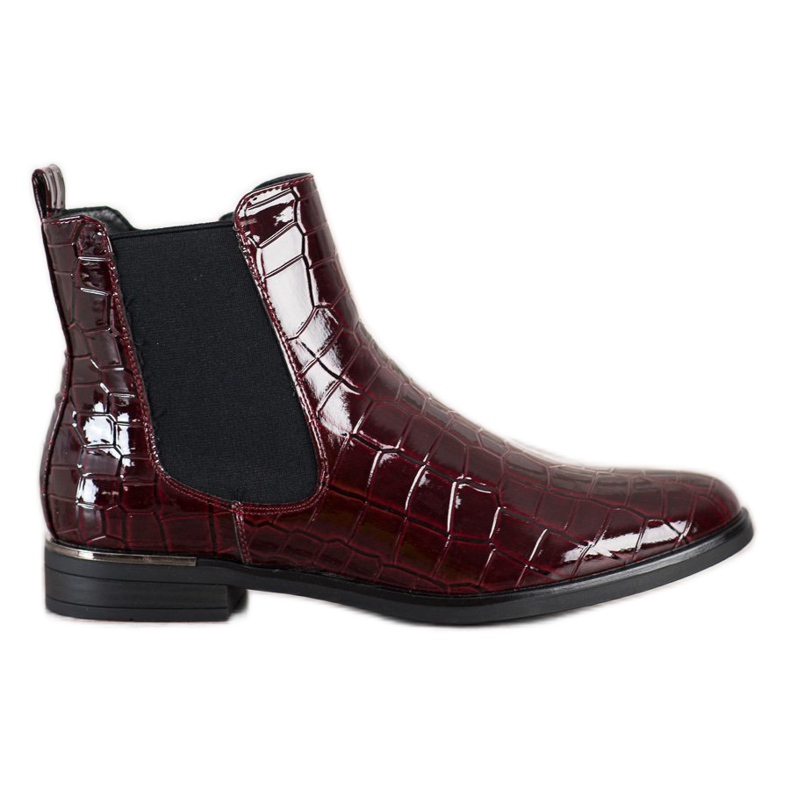 Filippo Lackierte Chelsea-Stiefel rot