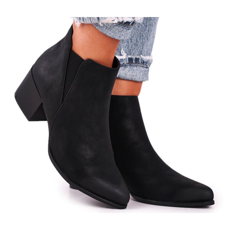 Damen Stiefel Sergio Leone Jodhpur Stiefel Eco Nubuck Schwarz BT621