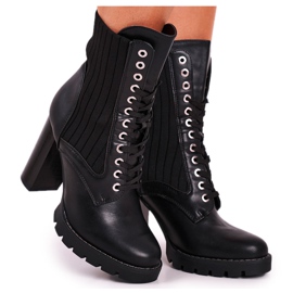 FE1 Damenstiefel mit hohem Absatz Schwarz Erdogan