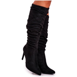 SEA Damenstiefel auf High Heel Wildleder Black Dynamic schwarz