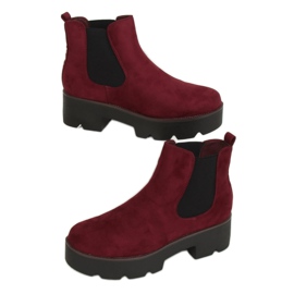 Chelsea-Boots mit hohen Sohlen 8B987 Wine rot