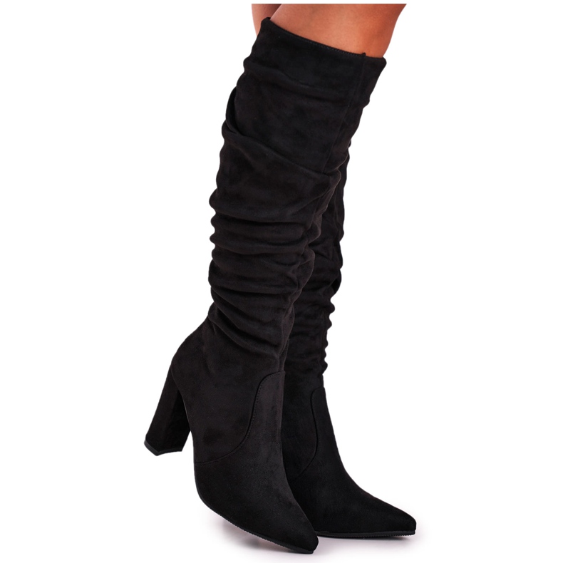 PS1 Damenstiefel mit Absatz Wildleder Black Cromes schwarz