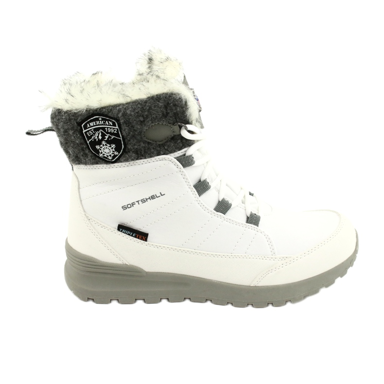 Softshell-Schneestiefel mit American Club SN26/20 Membran weiß grau