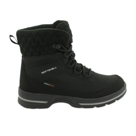 Schwarze Softshell-Schneeschuhe mit American Club SN02 / 20-Membran