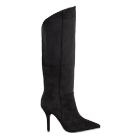 Seastar Wildlederstiefel auf einem hohen Absatz schwarz