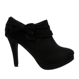 Schwarze Stiefel auf hohem Absatz mit elastischem Fharvix