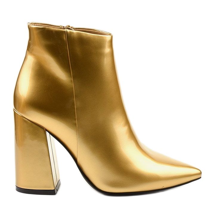 Goldene Stiefeletten mit Adrietina-Reißverschluss