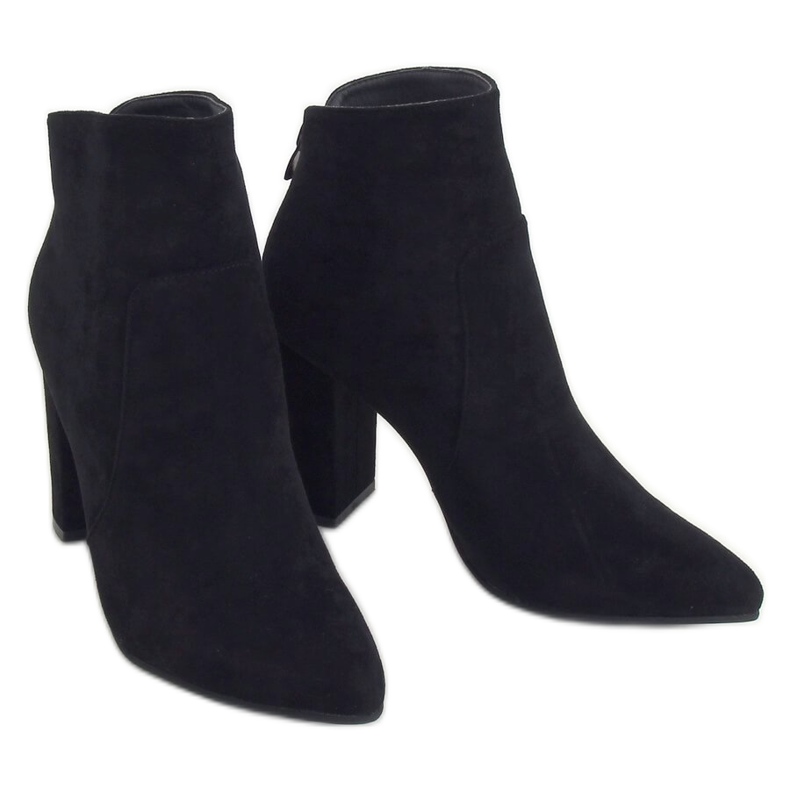 Schwarze Stiefel mit hohen Absätzen WS006 Schwarz