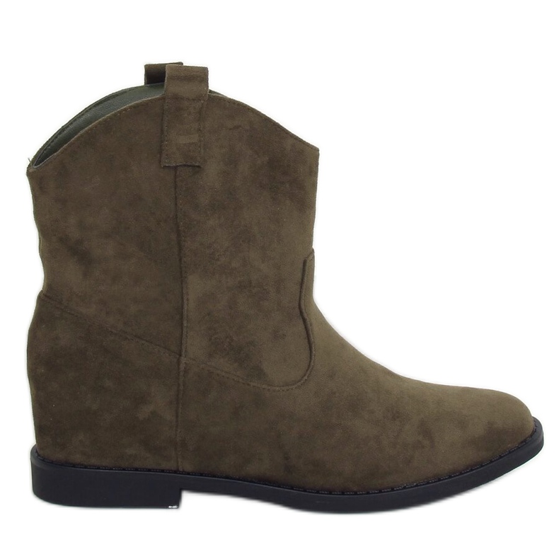 Grüne Cowboystiefel auf einem versteckten Keil J936 DK.GREEN